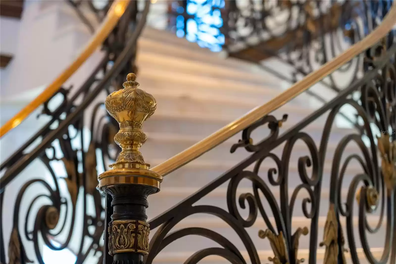 Solid brass newel posts