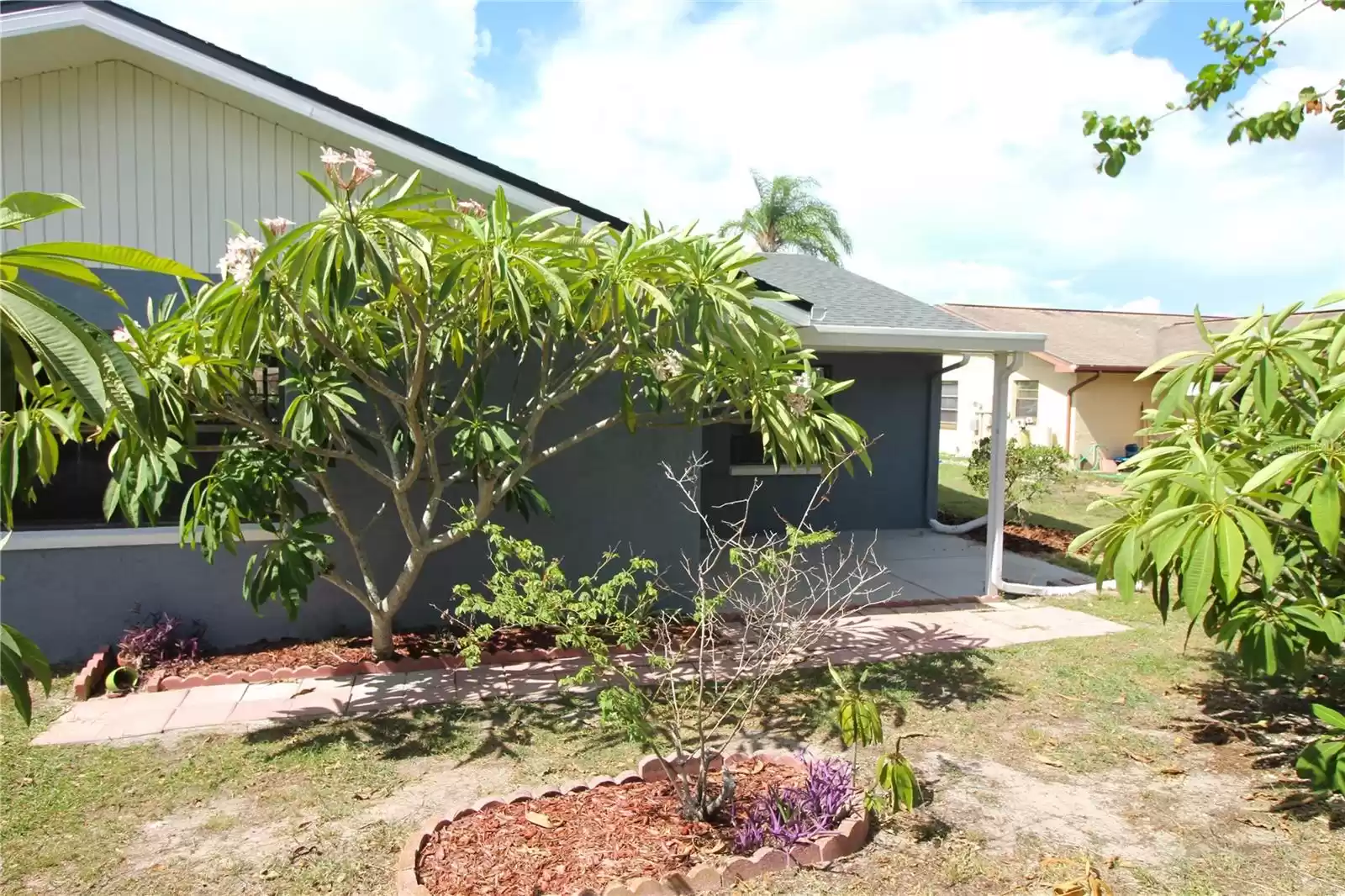 Backyard ....note covered rear patio