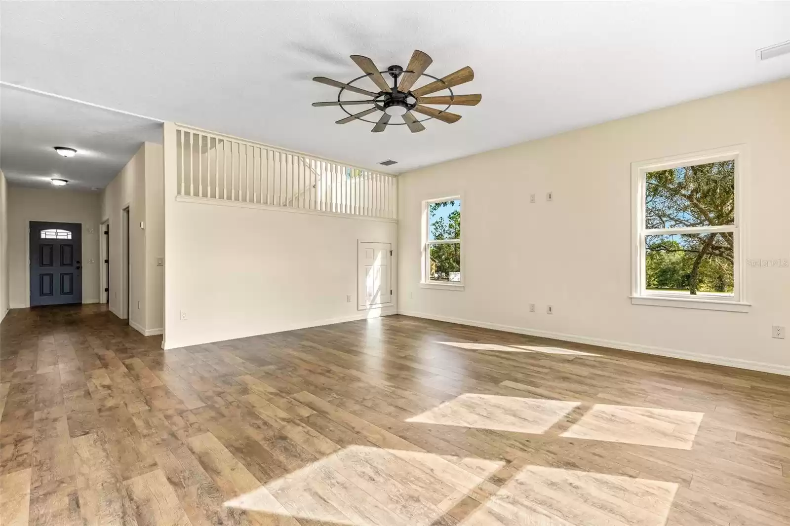 Main living / family room with storage