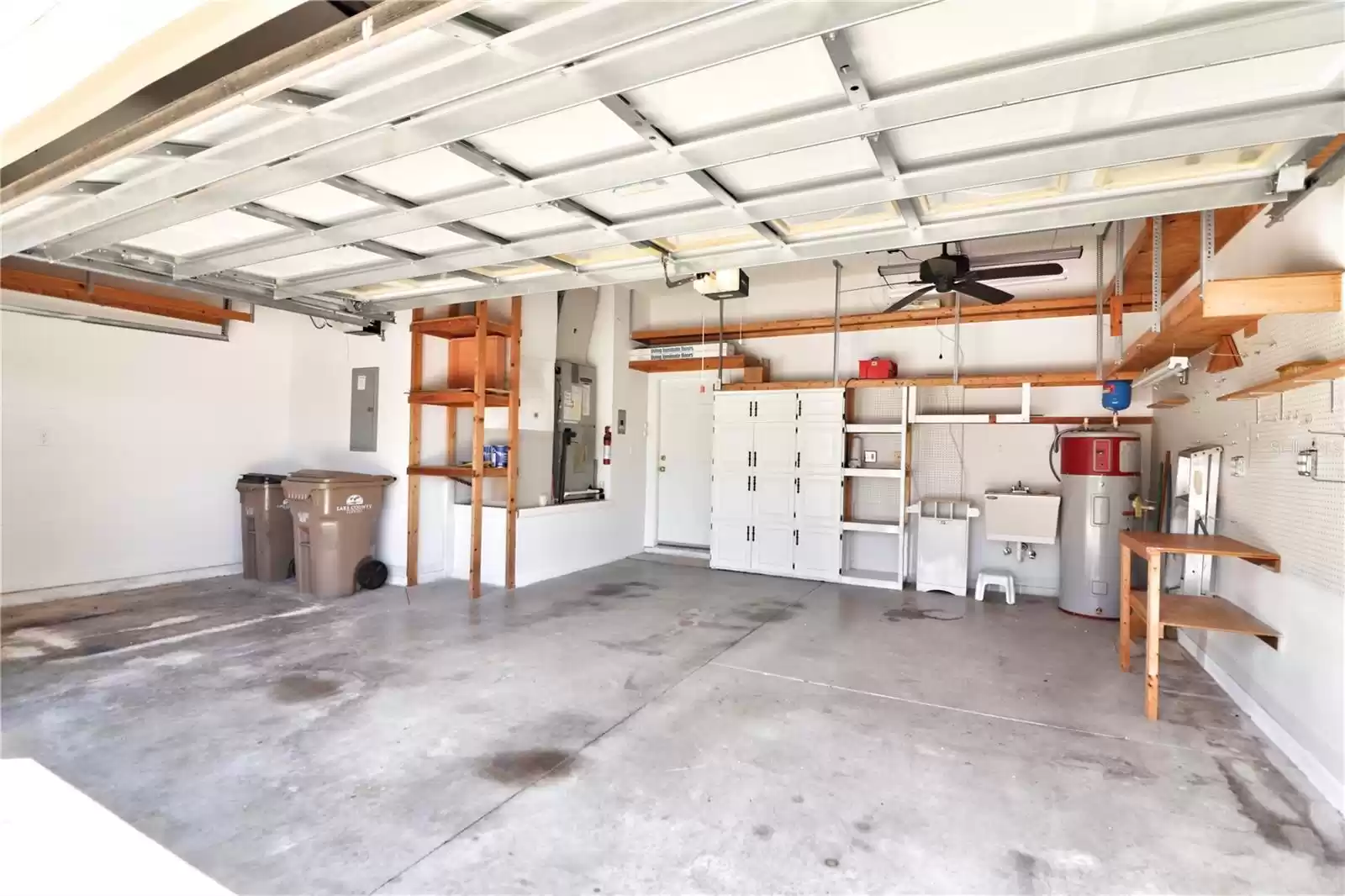 Garage has a utility sink