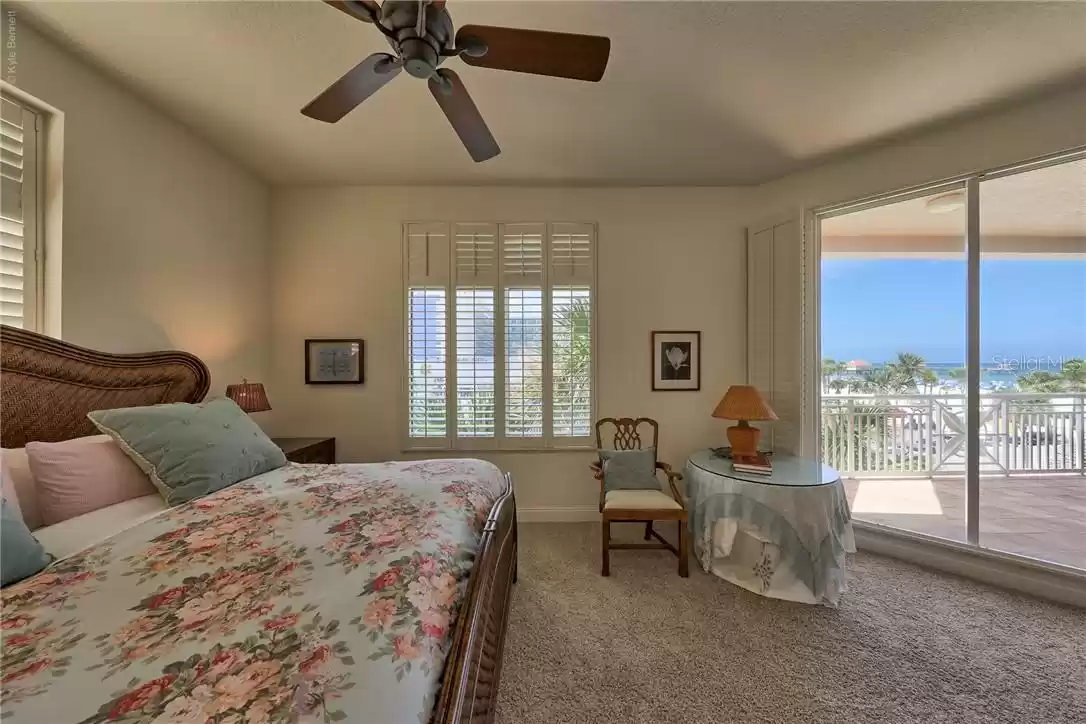 Master bedroom has balcony access.