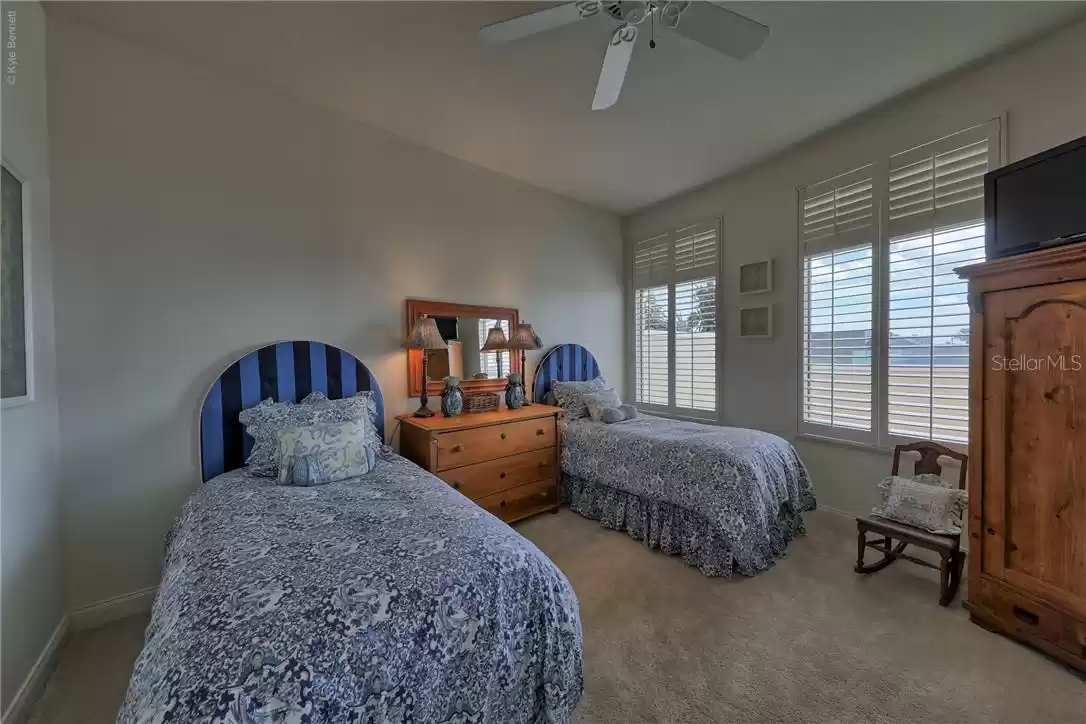 Guest bedroom with armoire closet