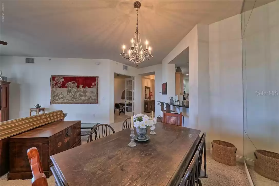 Dining area in living area