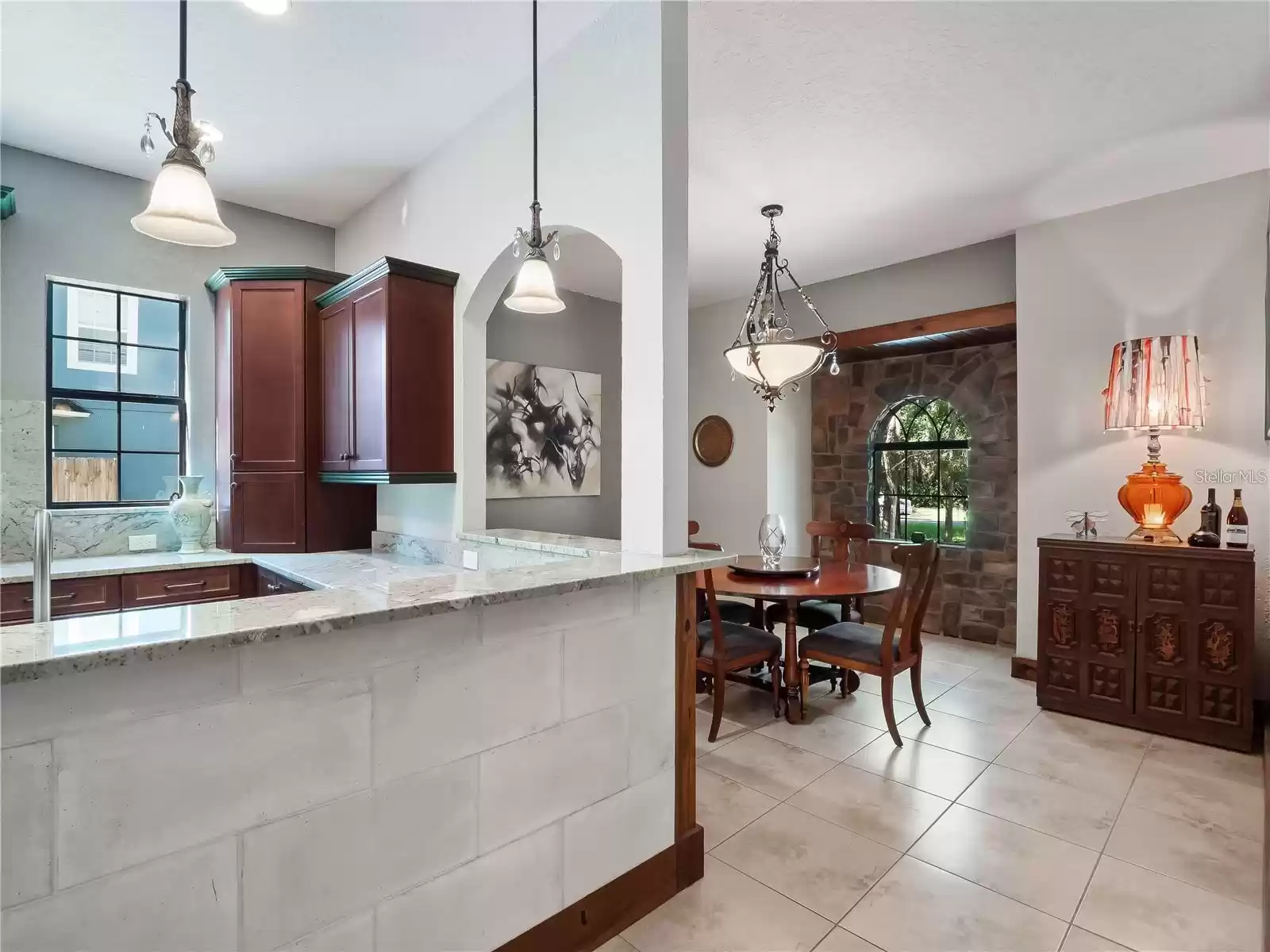 Kitchen leading to dining room