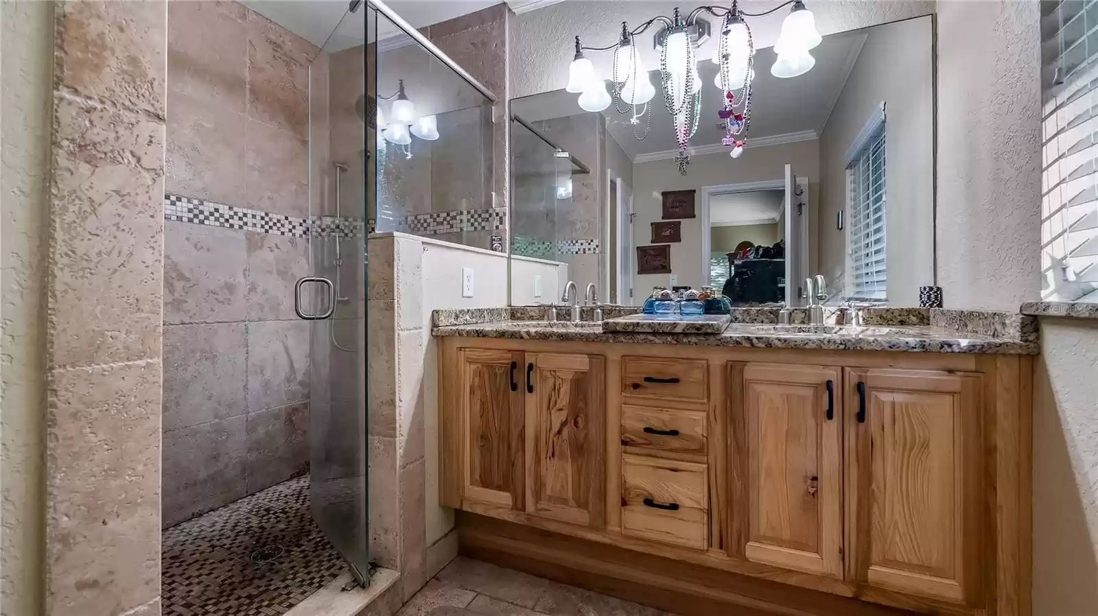 Master Bathroom, stand up shower, dual sinks & water closet