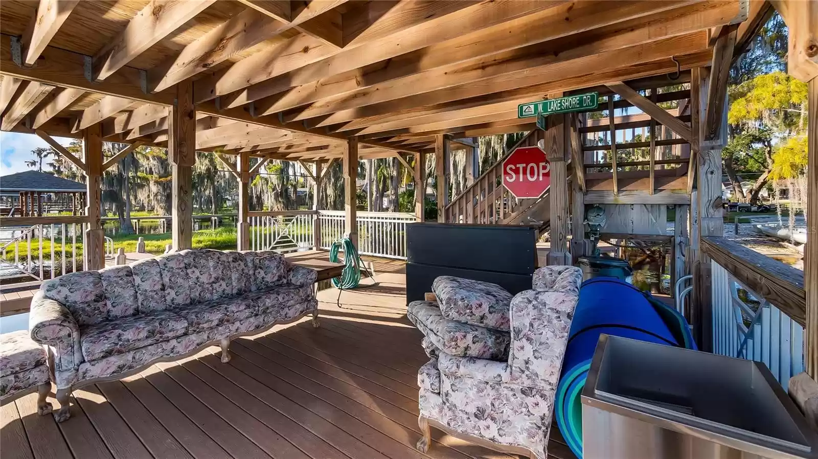 Lower level of dock, covered boat slip here as well as multiple other mooring spots