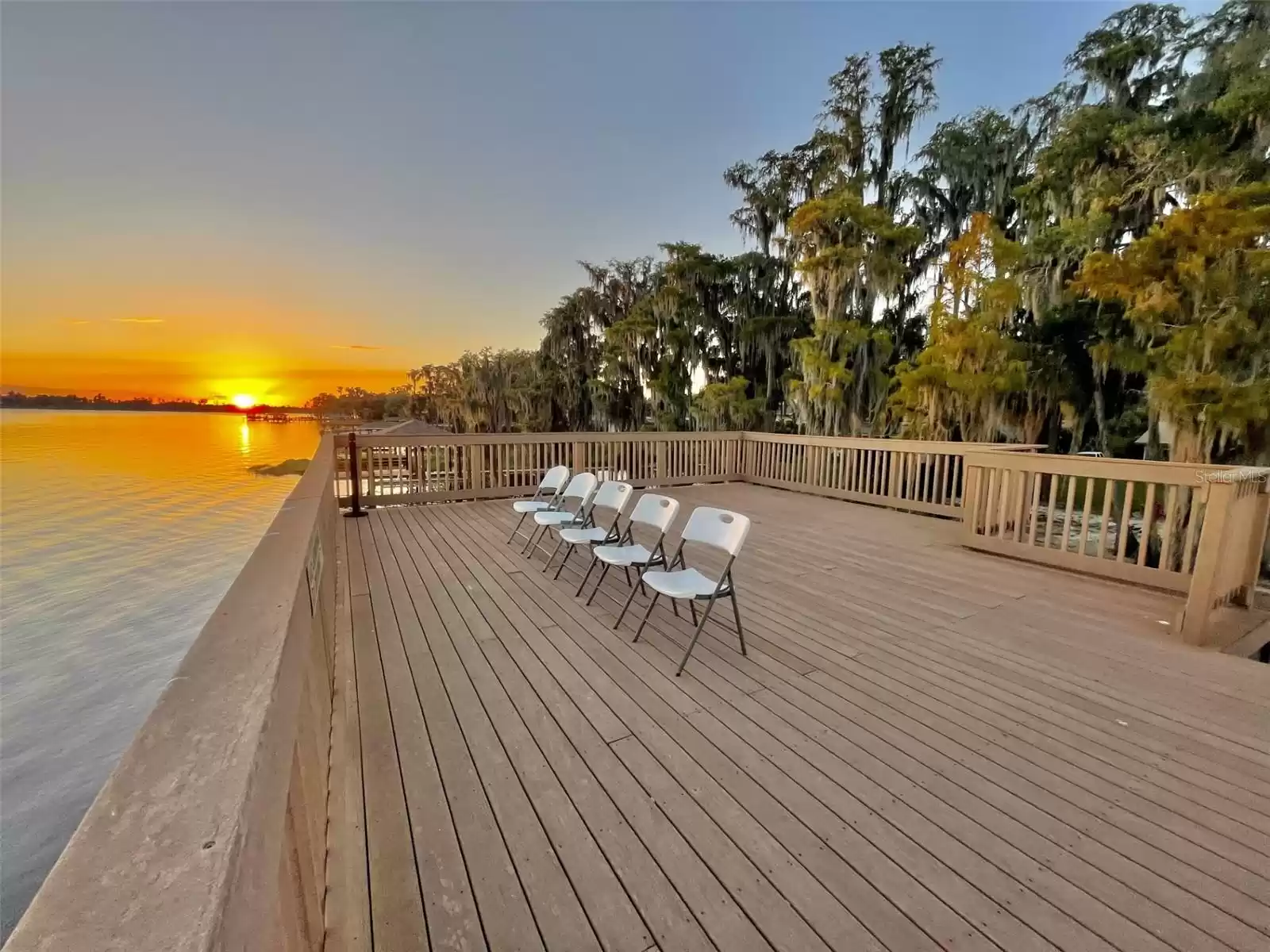 Upper deck sunset view over Lake Minnehaha