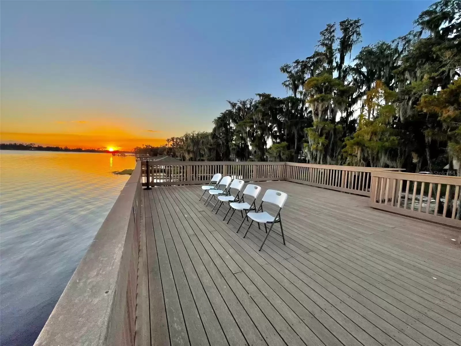 Upper deck sunset view over Lake Minnehaha