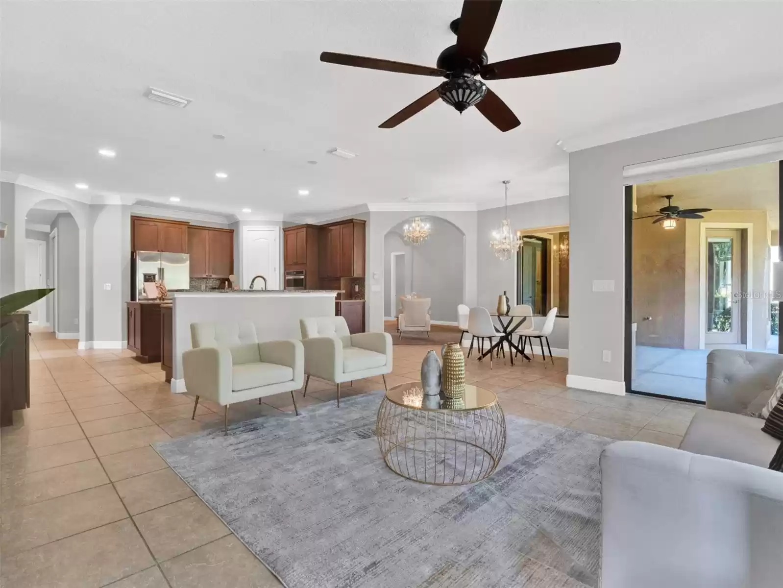 Family room overlooking the golf course