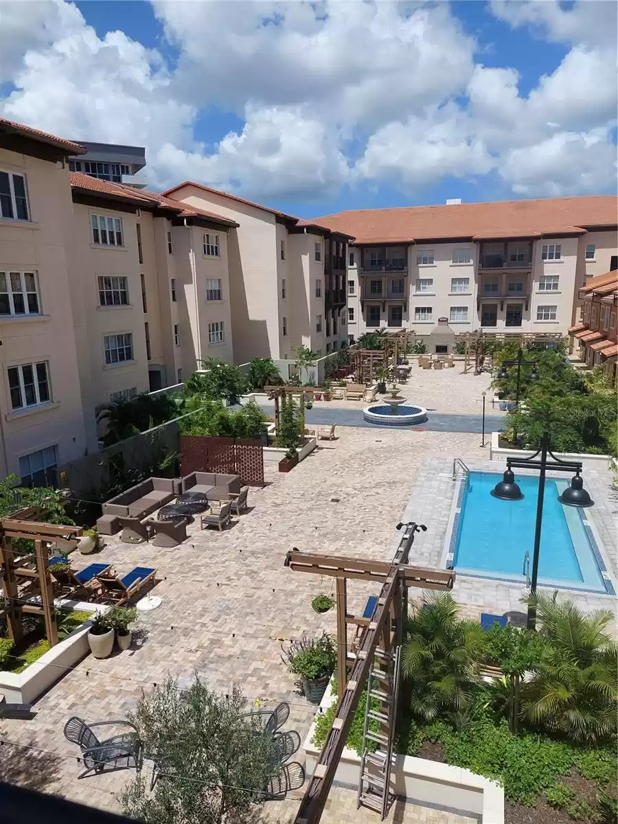 View of New Courtyard from large balcony