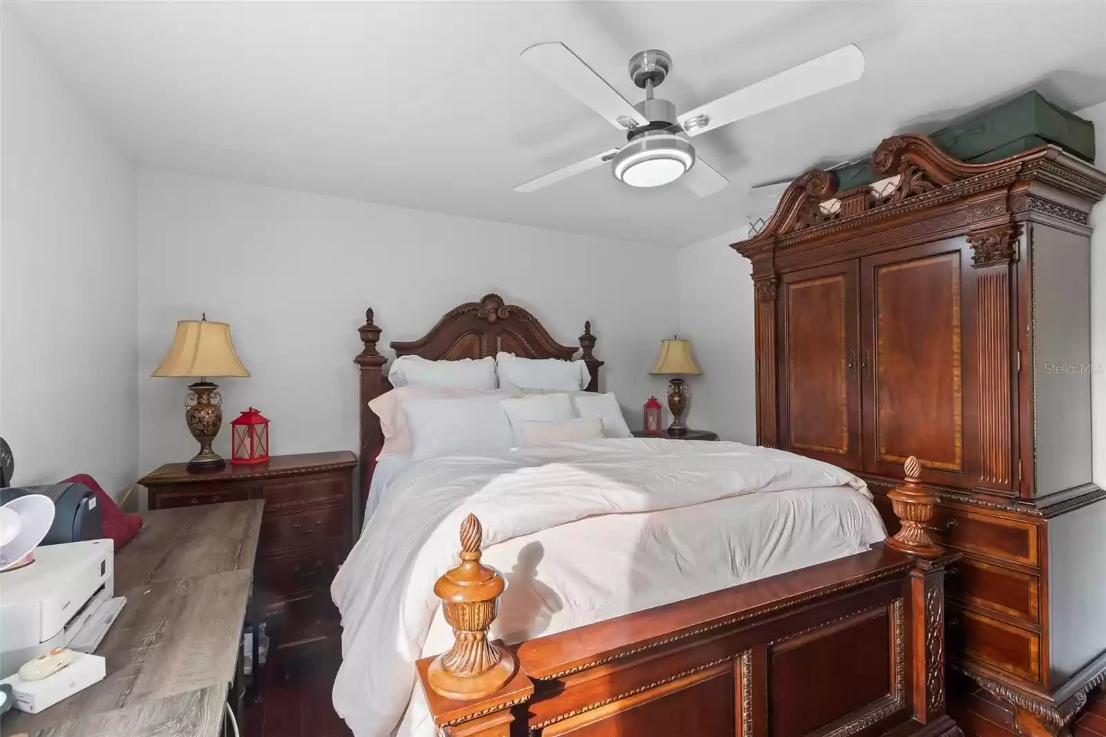 Second Bedroom with New Electrical Wiring and Recently Installed warmiplanet Smart Brushed Nickel Ceiling Fan with Adjustable Light and Remote Control so You can Relax and Stay in Bed While Controlling Your Comfort