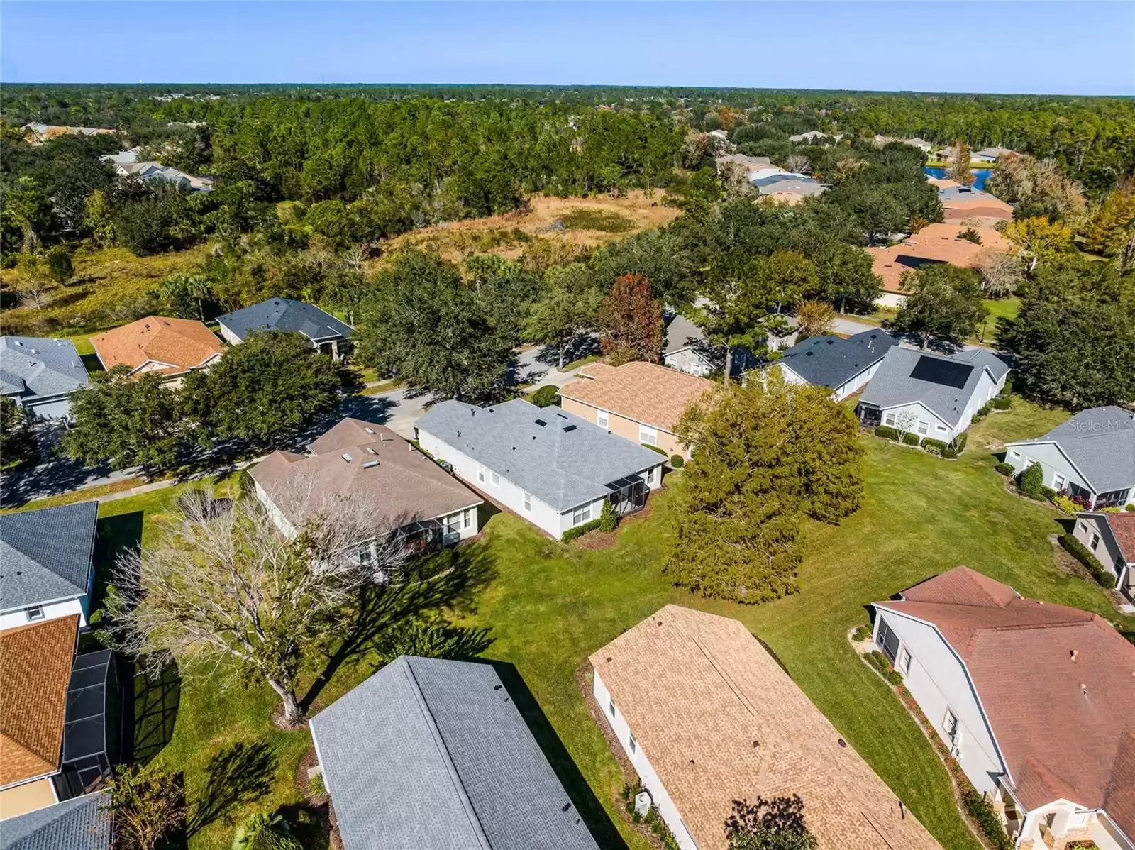 Aerial view of rear of home