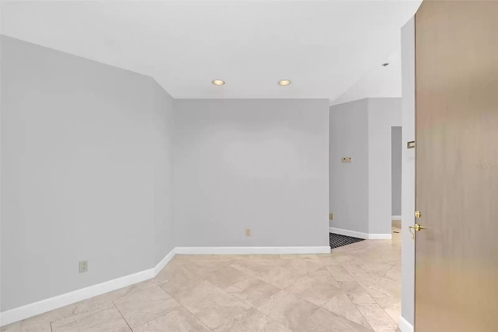 View from elevator into formal foyer space