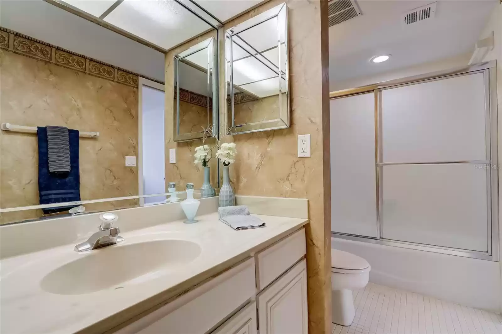 Master bath with tub and shower