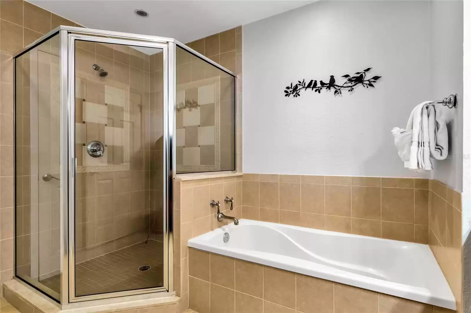 Primary en-suite with garden soaking tub & separate shower