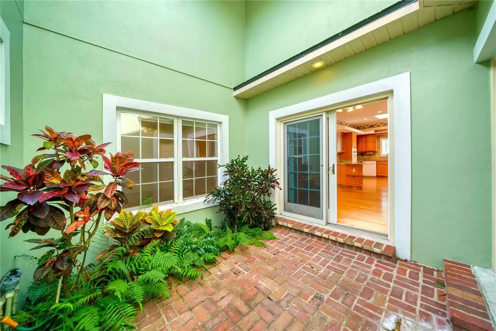 Enclosed outdoor courtyard.