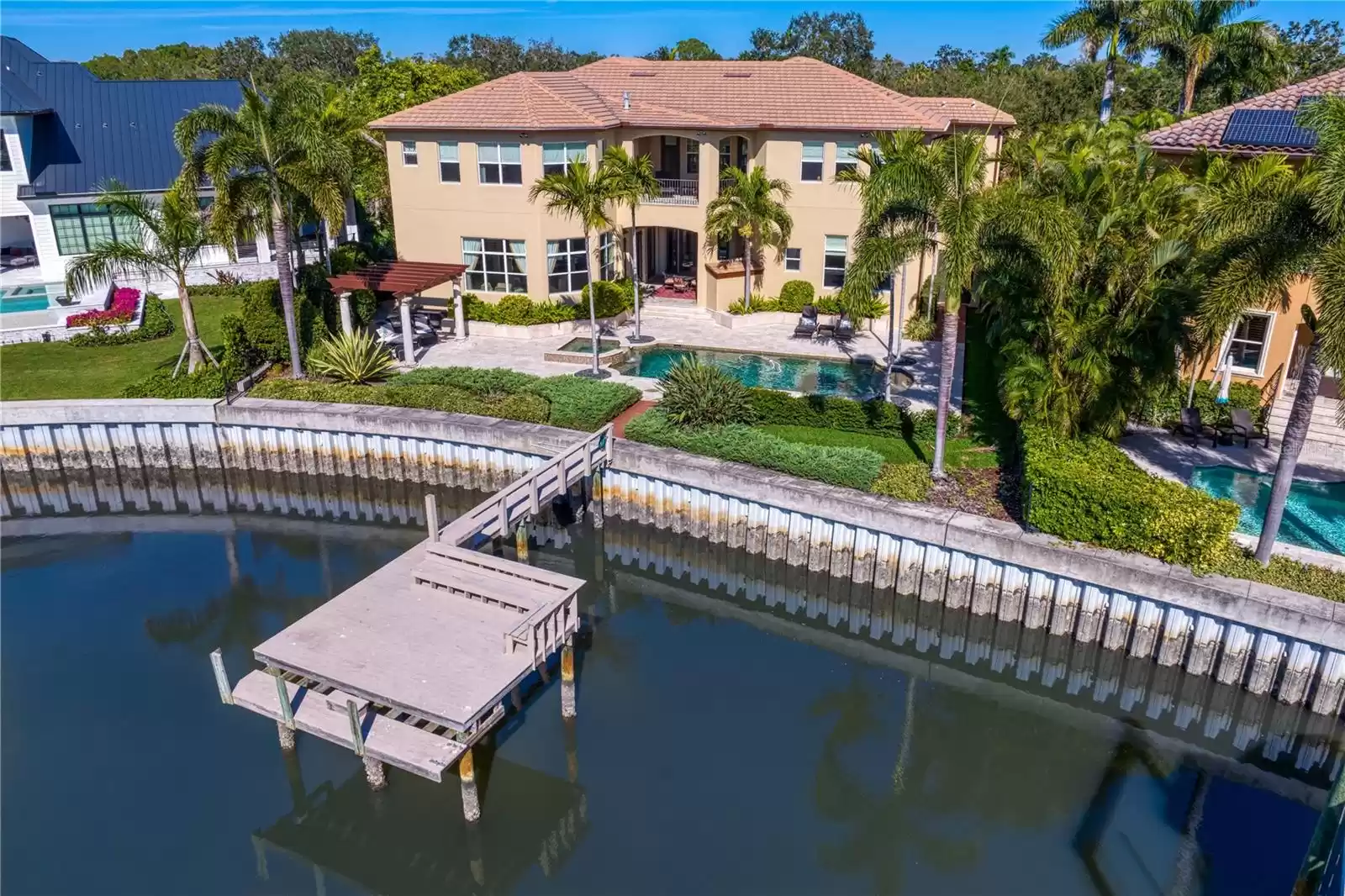 Aerial view of back of home