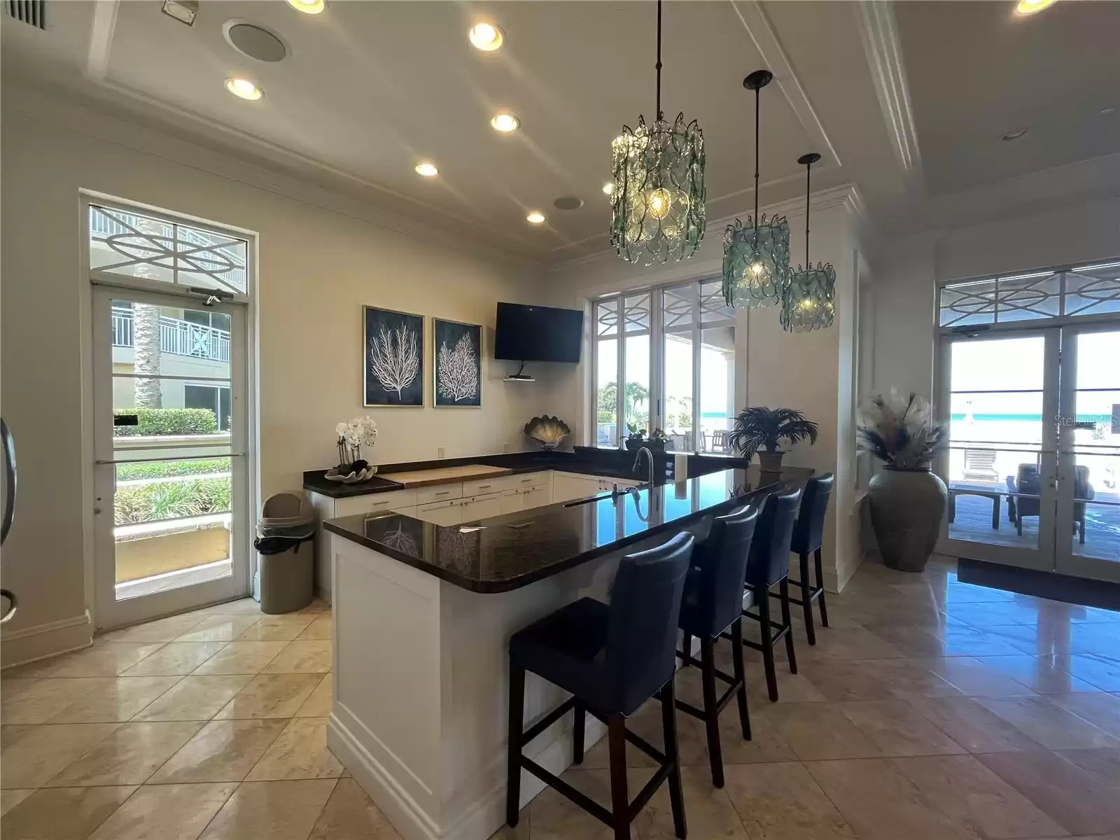 Full kitchen in pool clubhouse