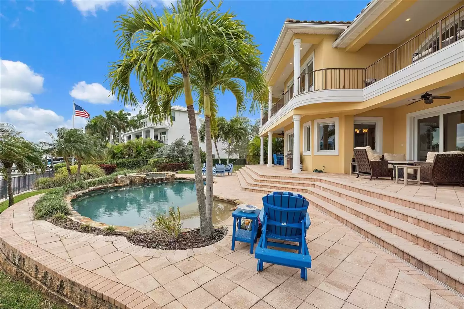 Heated pool and spa with beach entry pool.