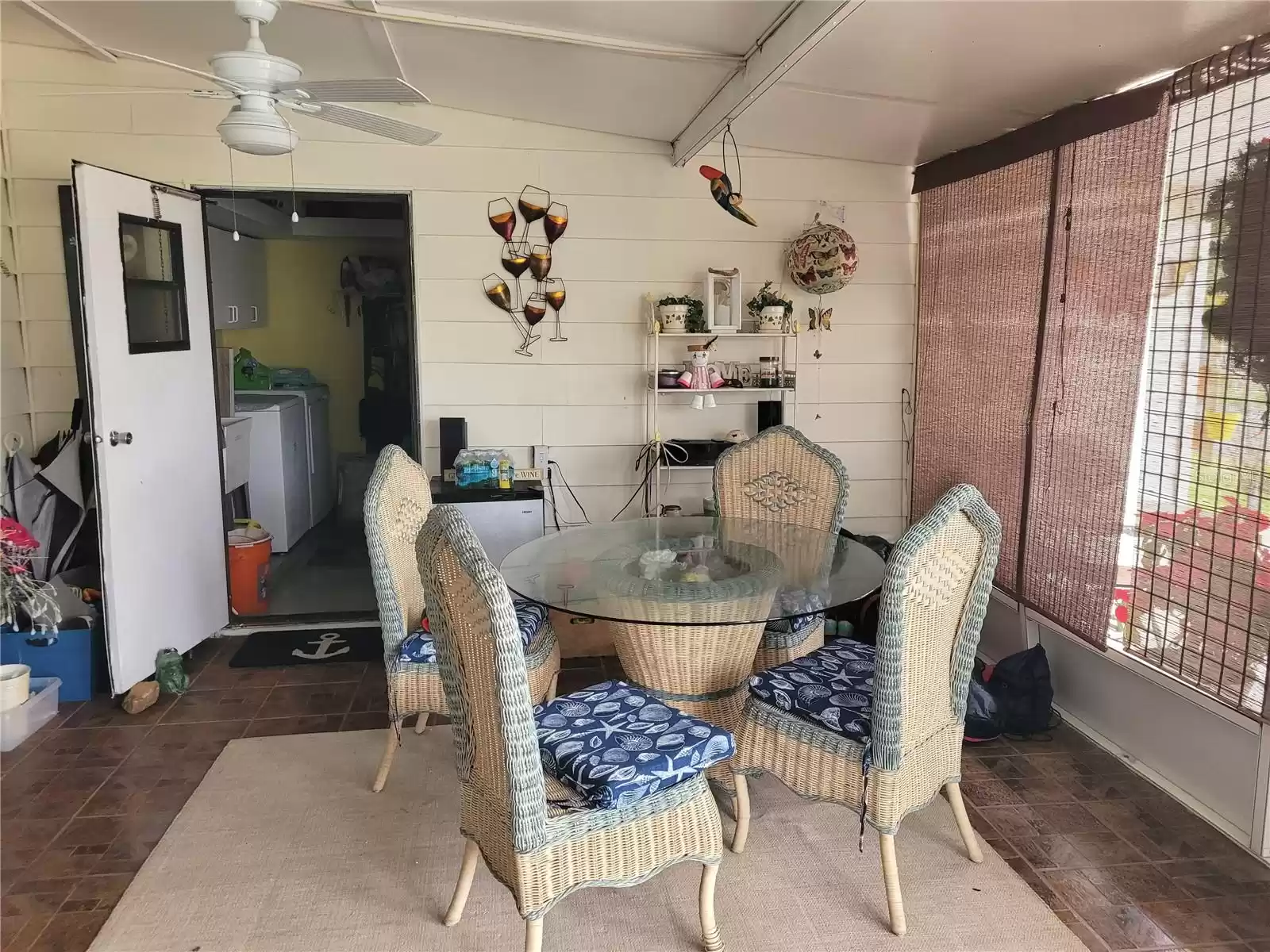 Lanai and entry to the laundry room.