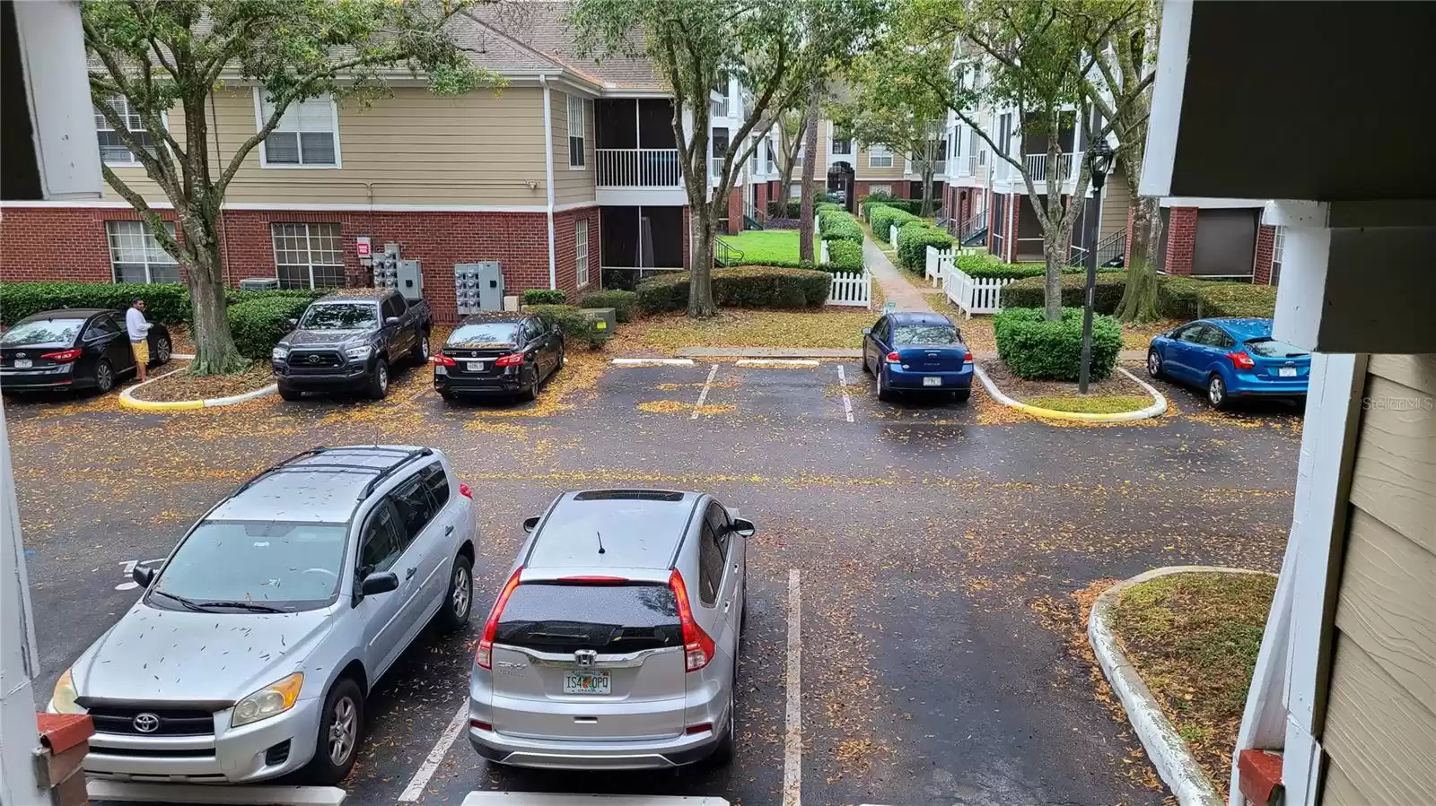 Parking view from the stairs.