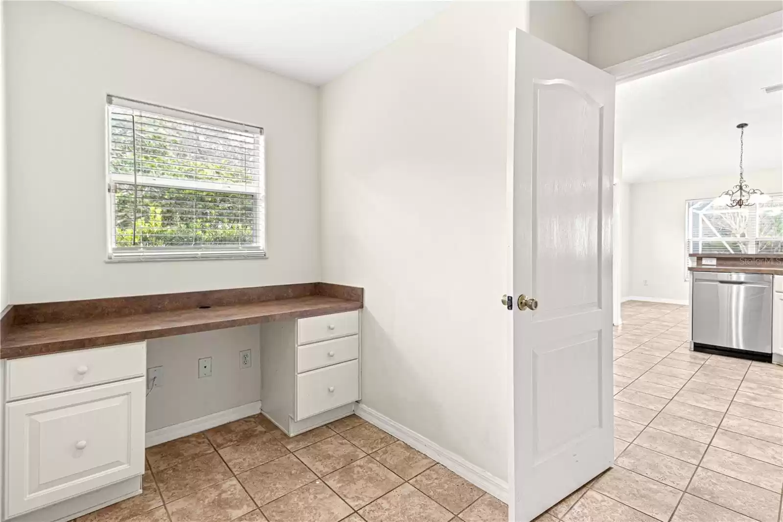 Laundry room with office area