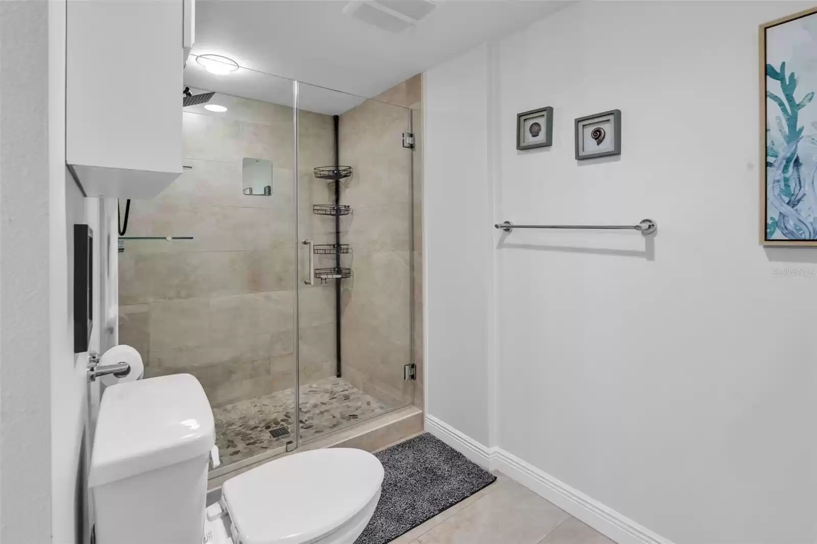 Primary ensuite bathroom with new modern hardware