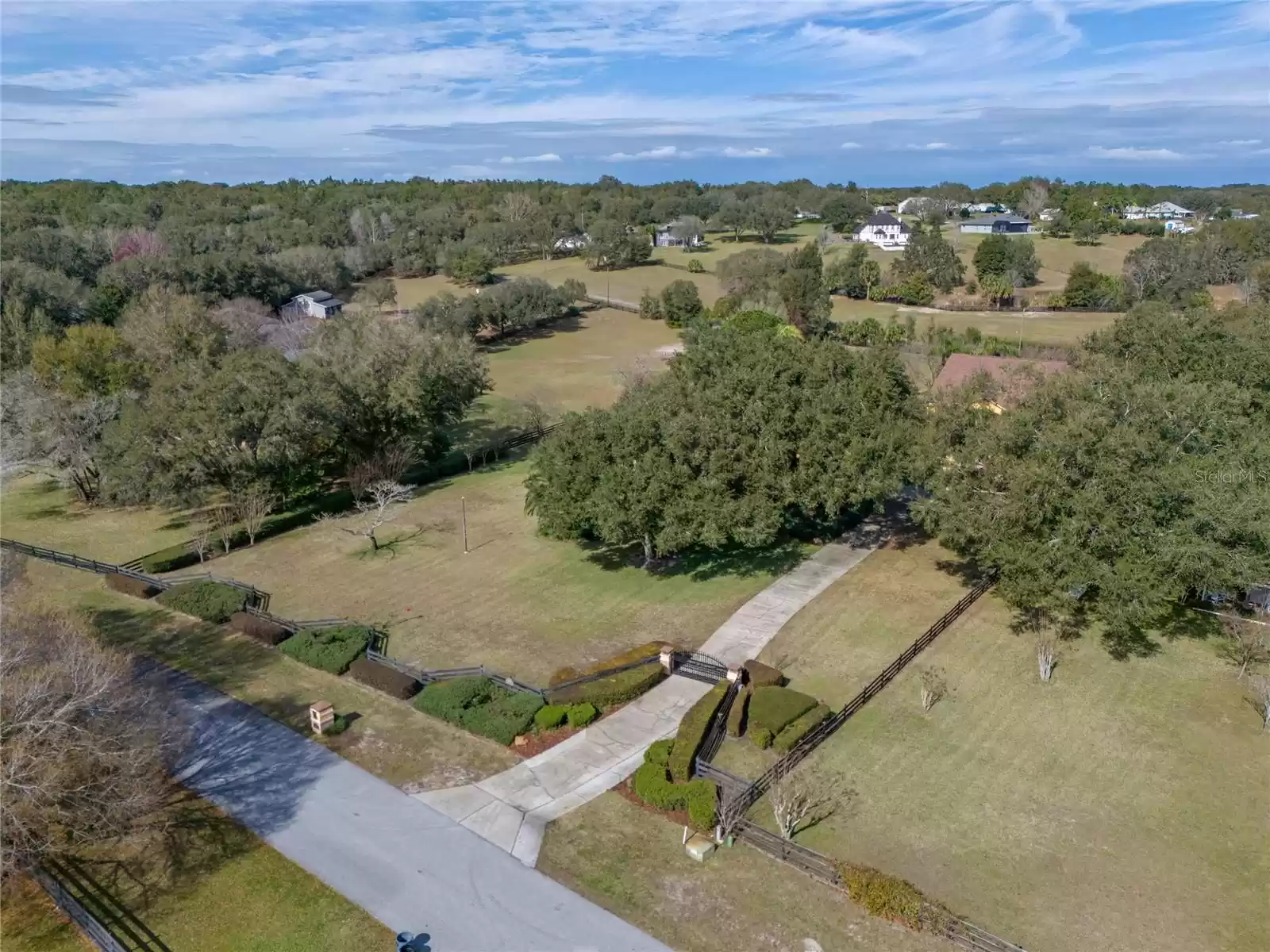 Drone view of Gate and Driveway