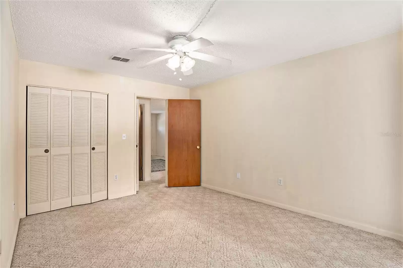 Two closets are within the primary bedroom area