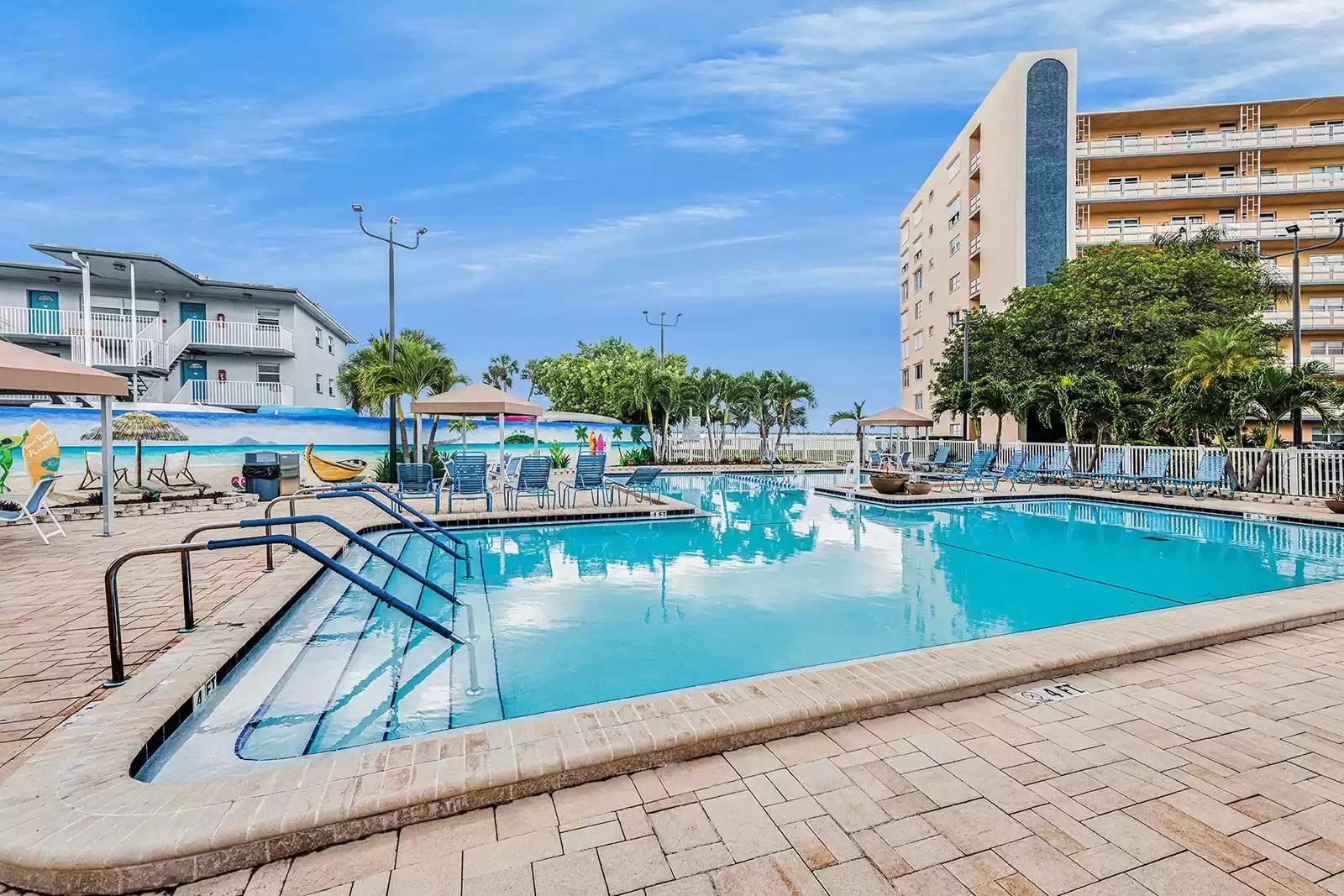 Town Shores clubhouse pool is divine! Heated and ready for your splish splash!