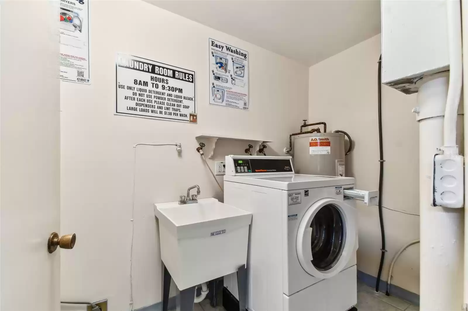 Laundry room across the hallway