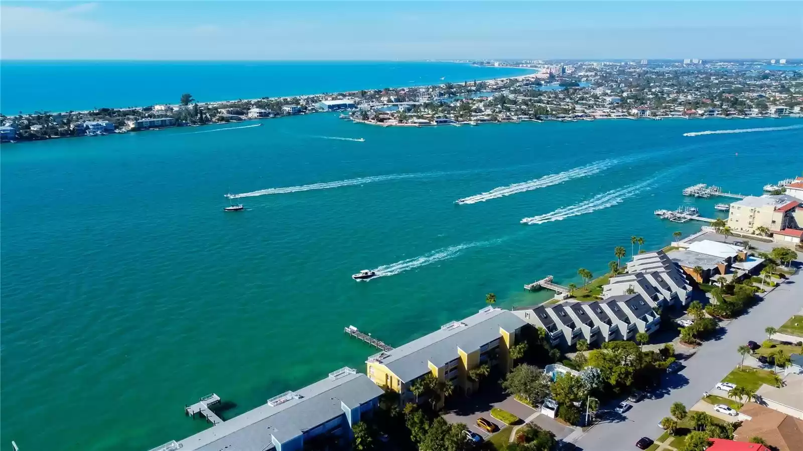 Front & Center to Pass-A-Grille Channel with plenty of boats to watch and daily dolphin show