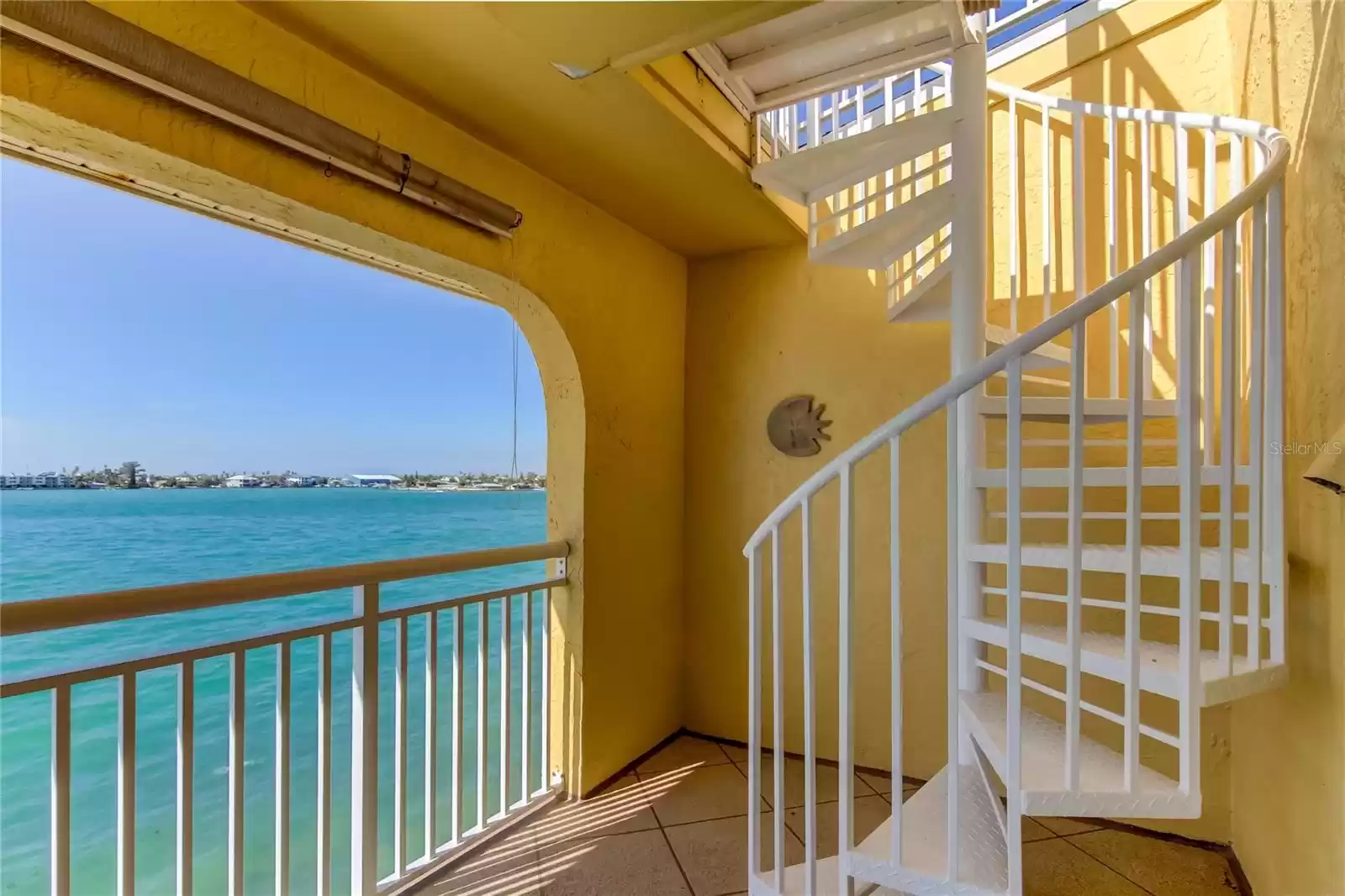 Spiral staircase up to Sun Deck