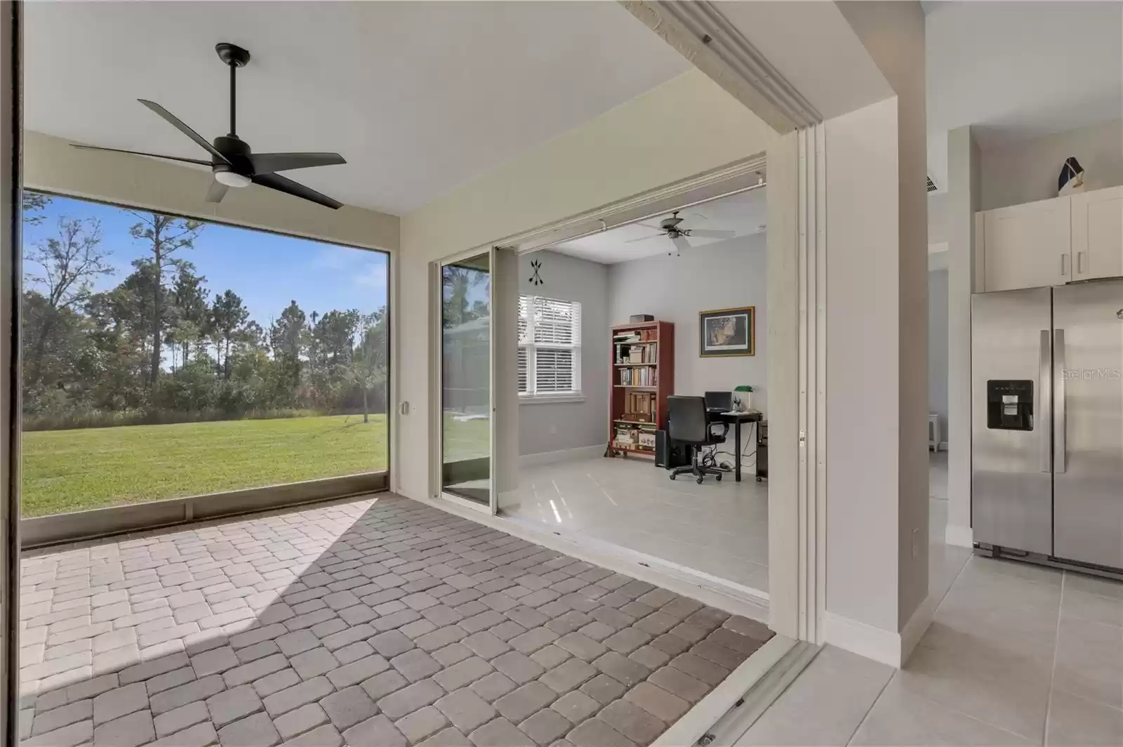 Outdoor area with pocket sliding doors on both sides