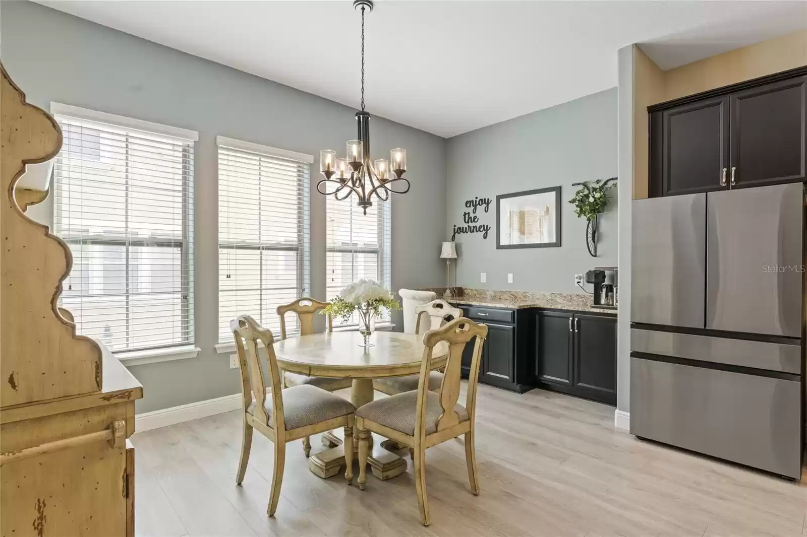 Dining area with built in sideboard