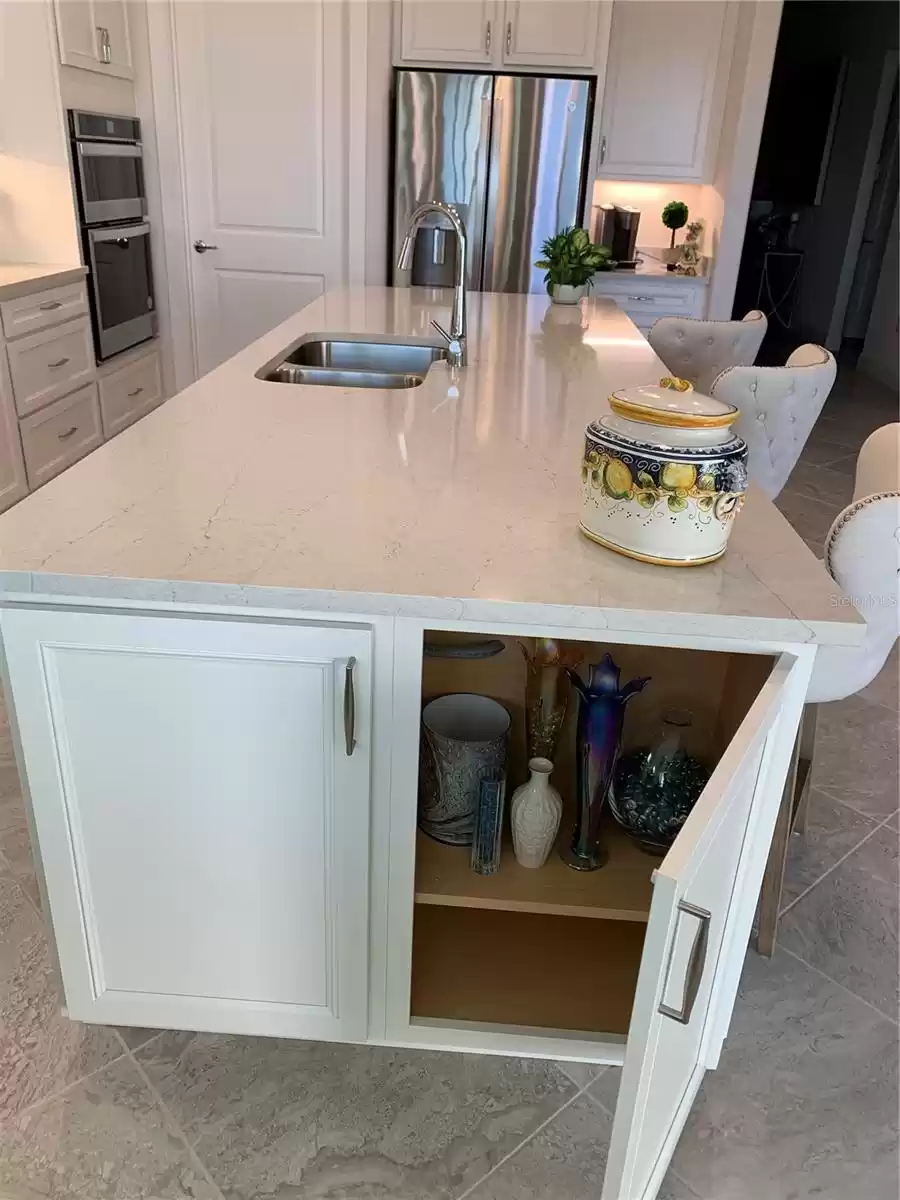 Island side storage cabinets!