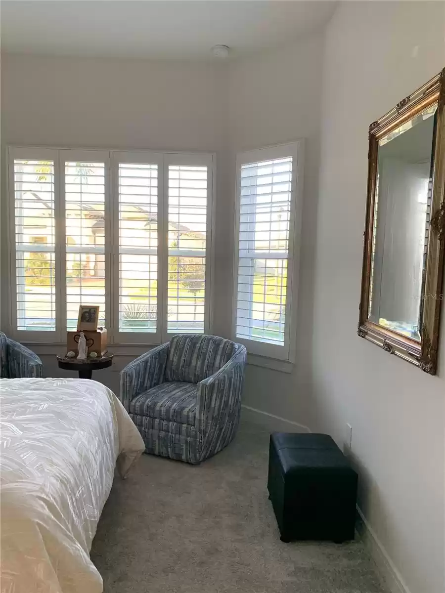 2nd bedroom with full plantation shutters