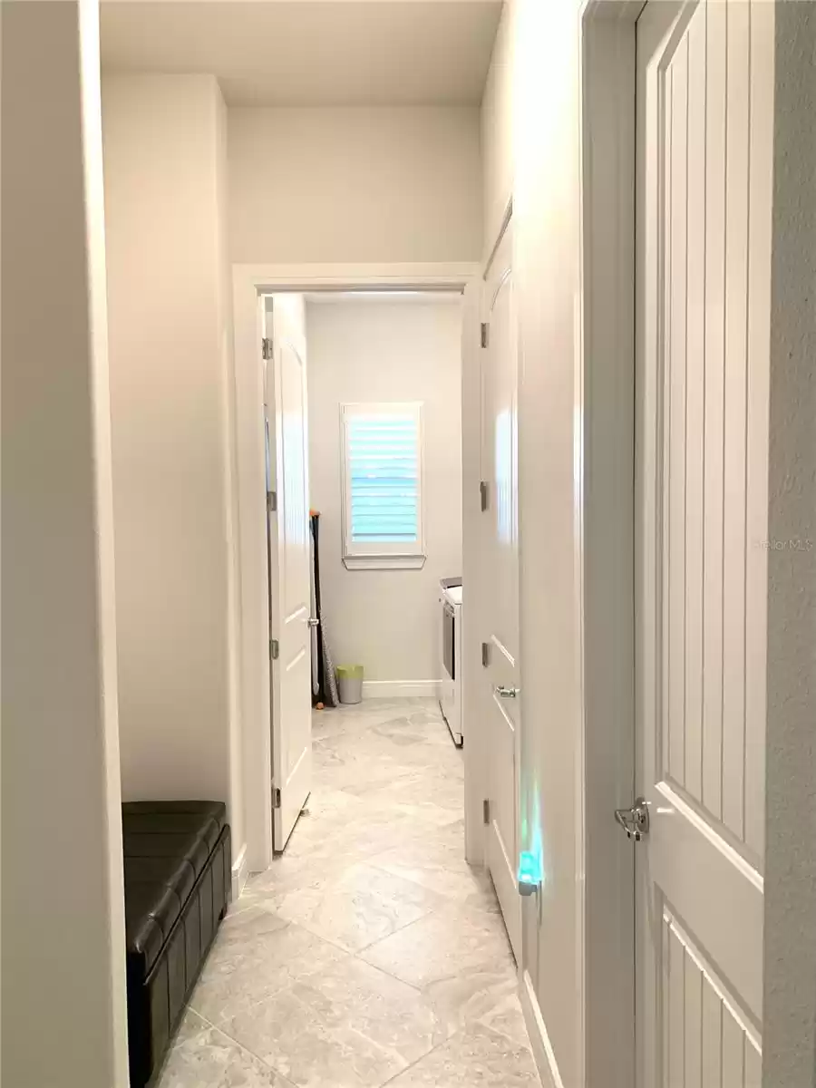 Mud room hallway to laundry room