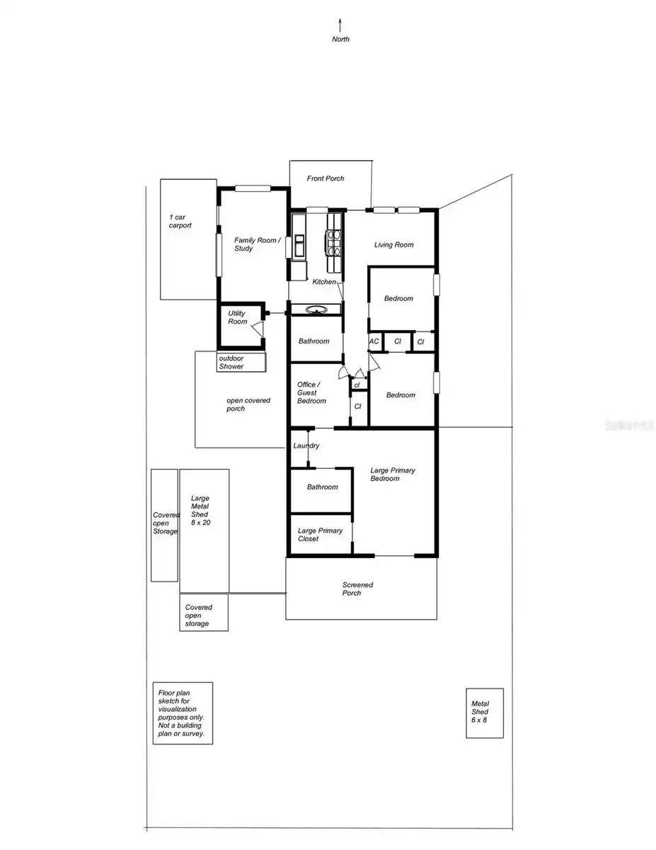 Floor plan Sketch with exterior improvements