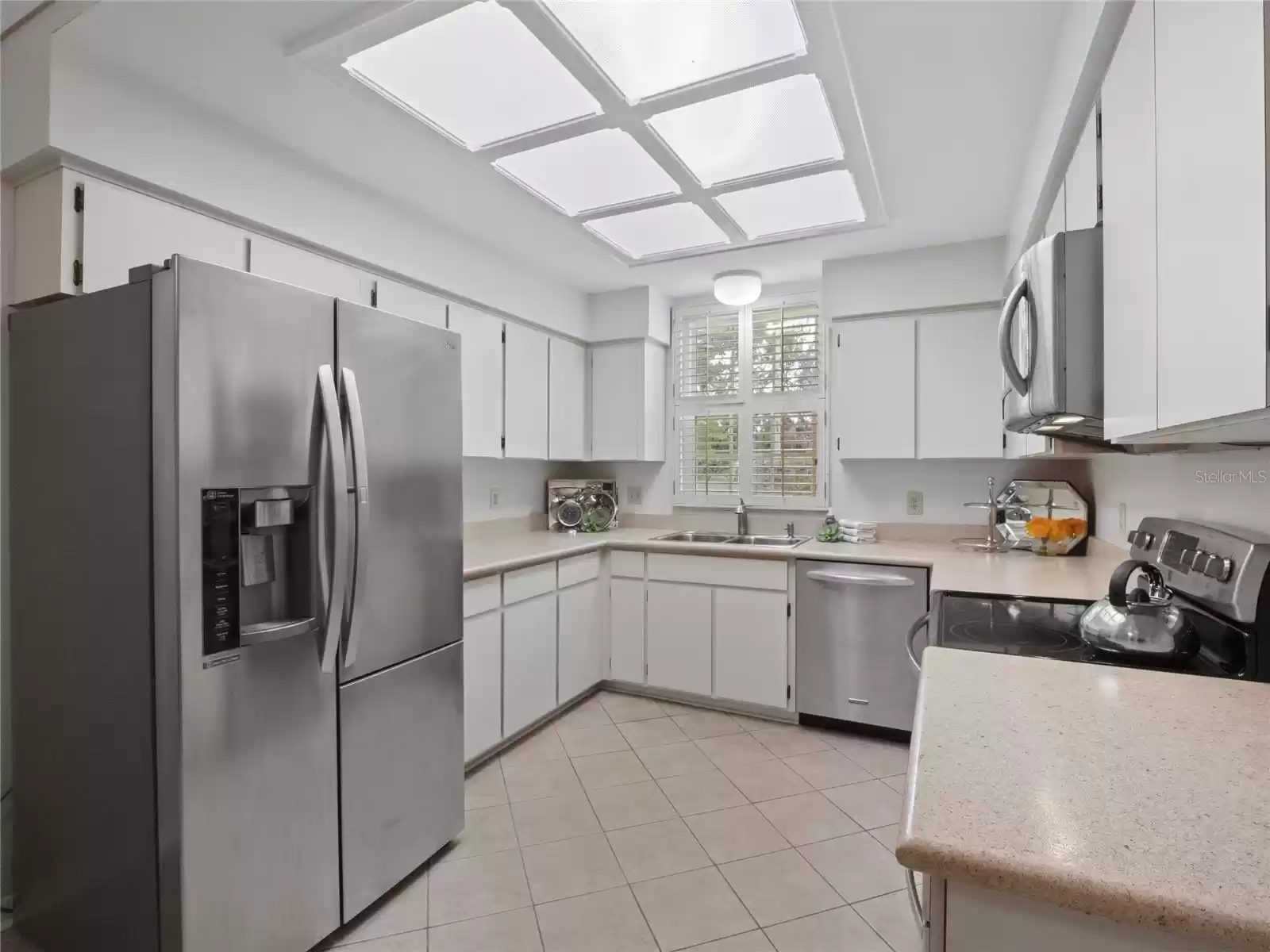 Kitchen with stainless steel appliances