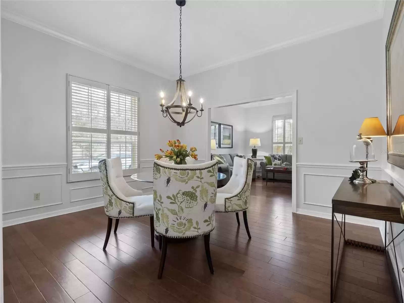 Dining room with shutters