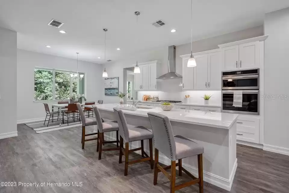 Staged dining room