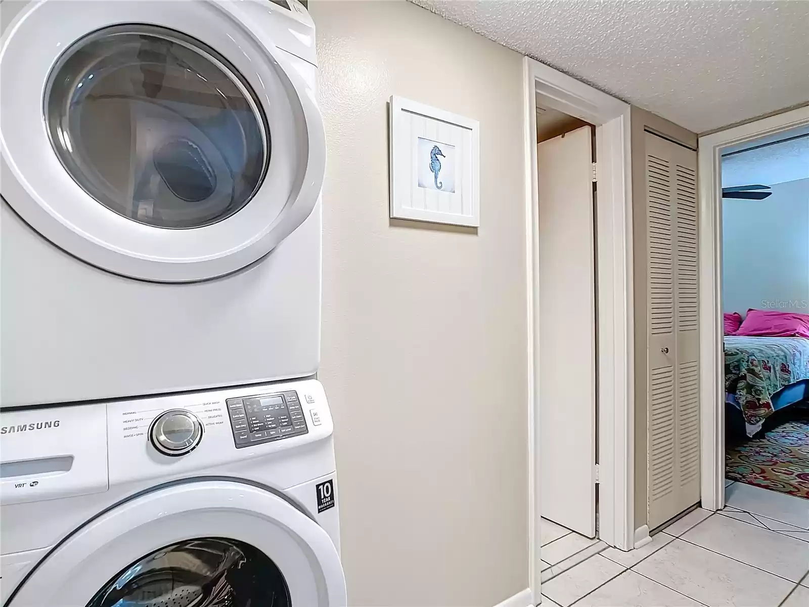 stacked Samsung washer & dryer