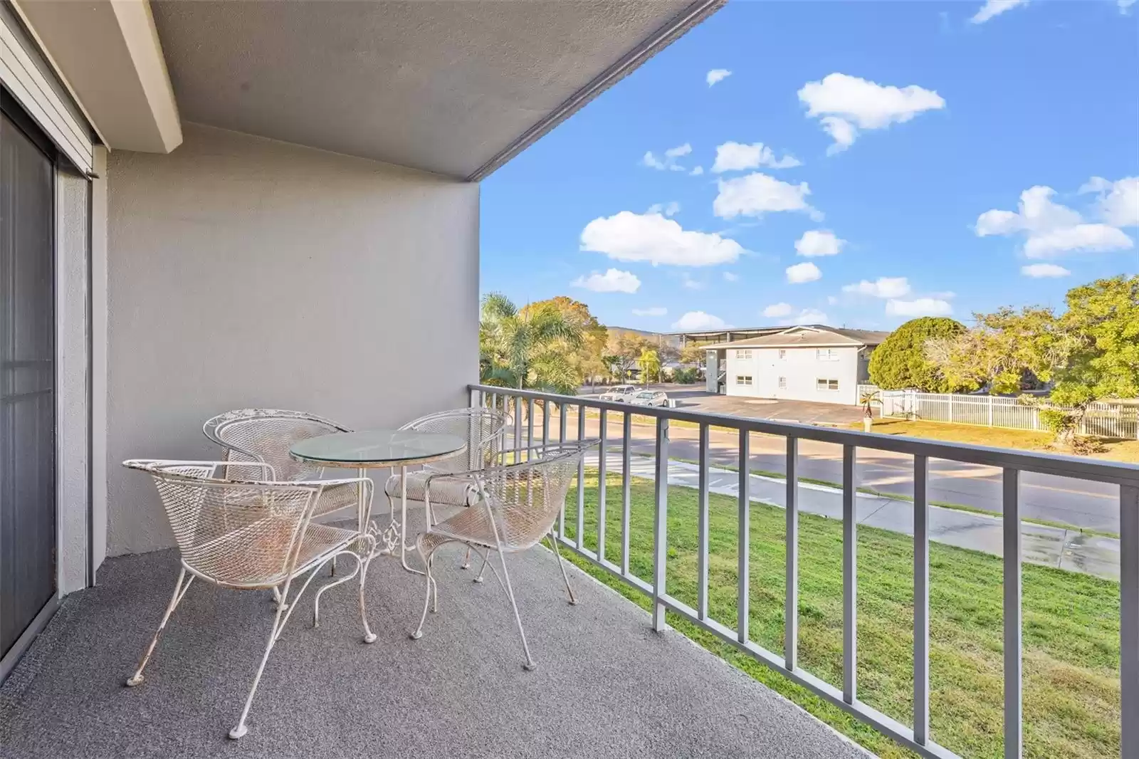 Covered patio with west facing views