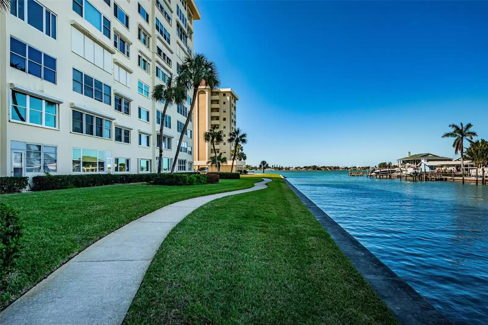 Back of Columbia Tower- walking path around complex