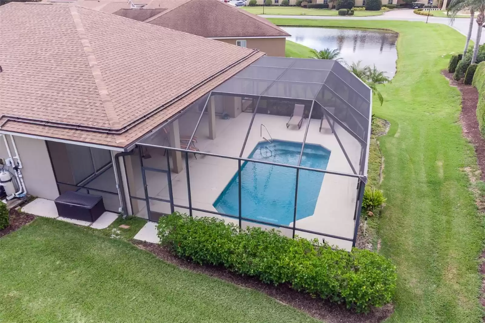 Aerial view of back of home