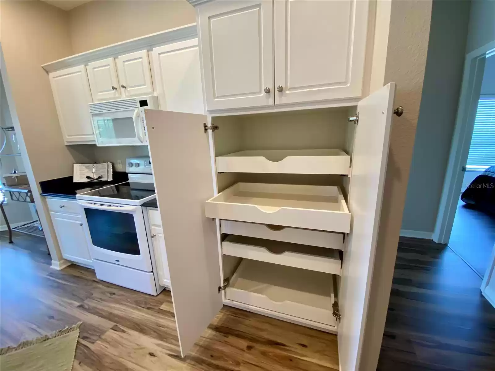 Pull out shelves in cabinets