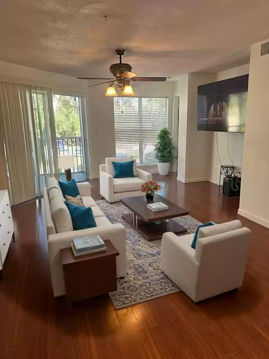 Virtually staged living room