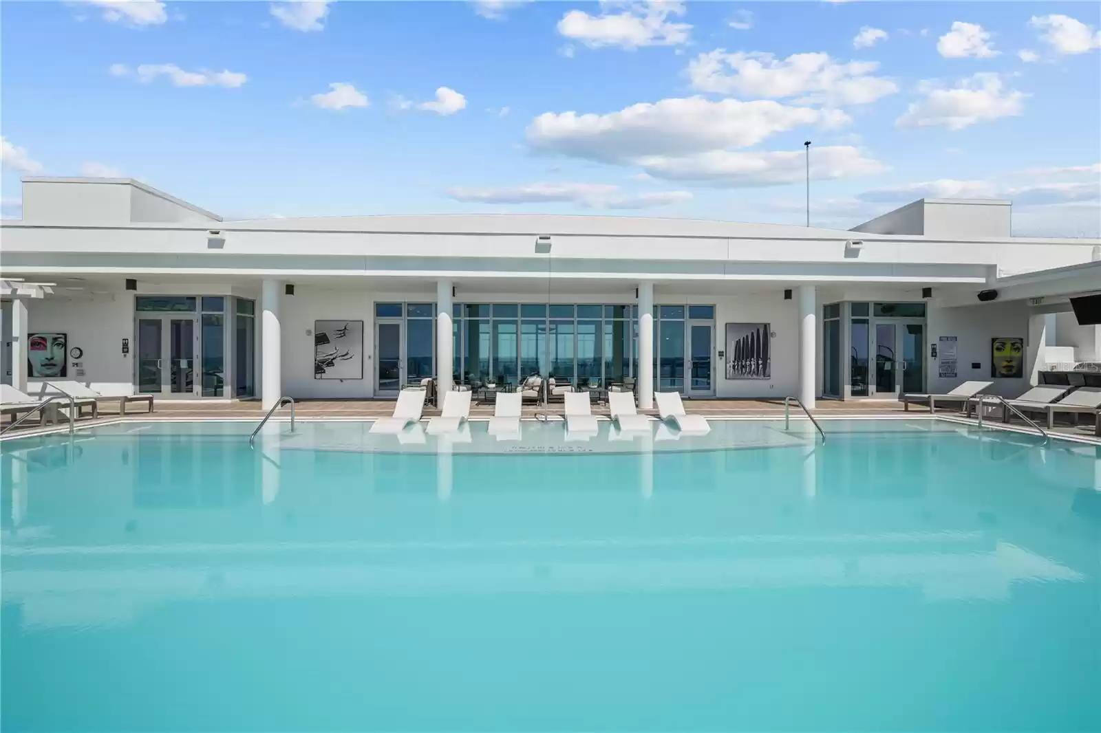 Rooftop pool and clubhouse