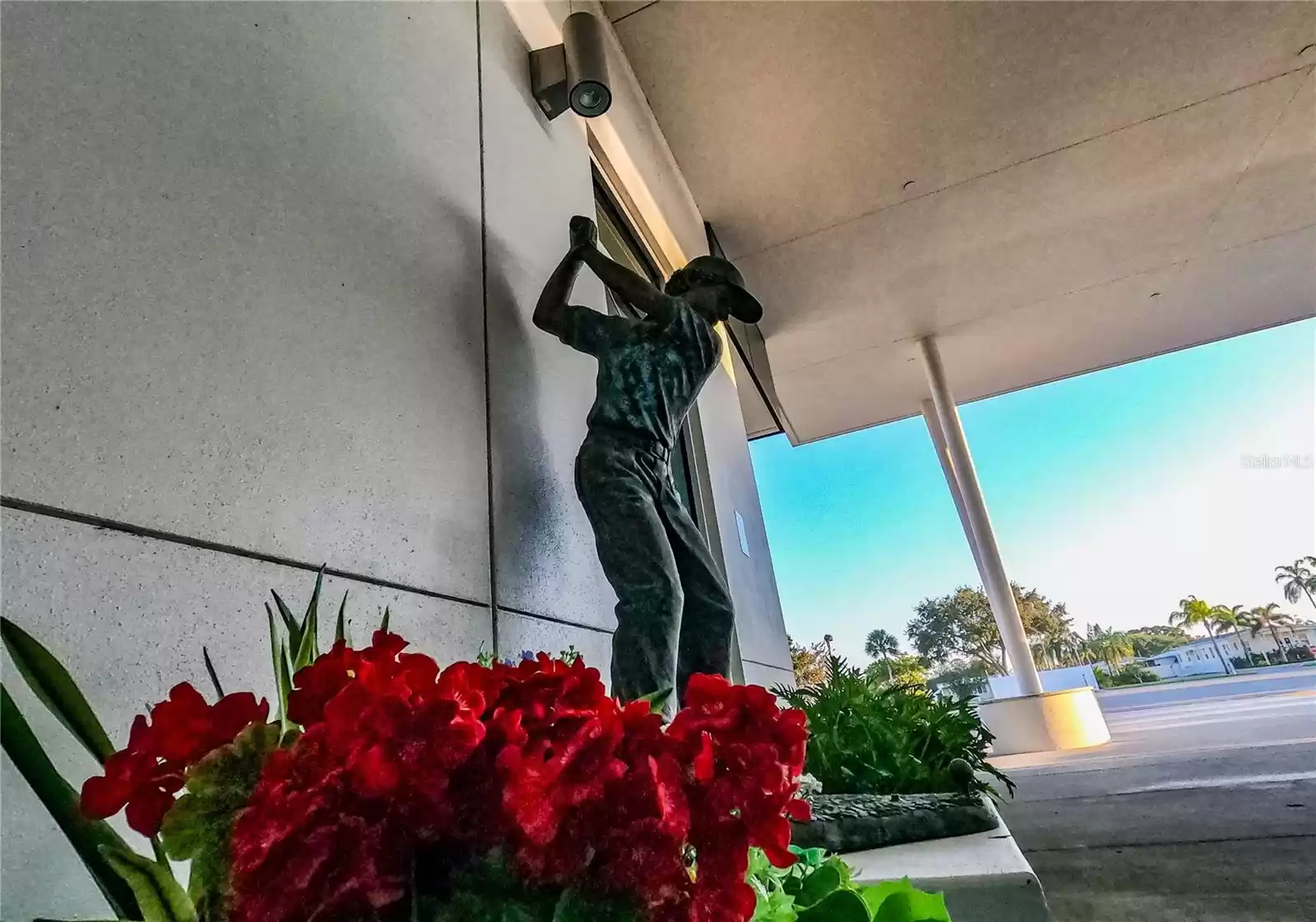 Beautiful donated statue of golfer for the clubhouse